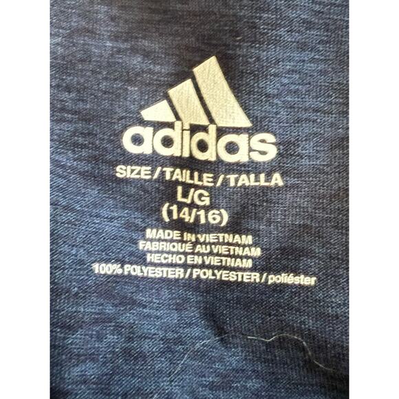 Adidas Boys XL T-Shirts Lot of 2 Blue & White Graphic Logo Tees 14-16 - Picture 9 of 9